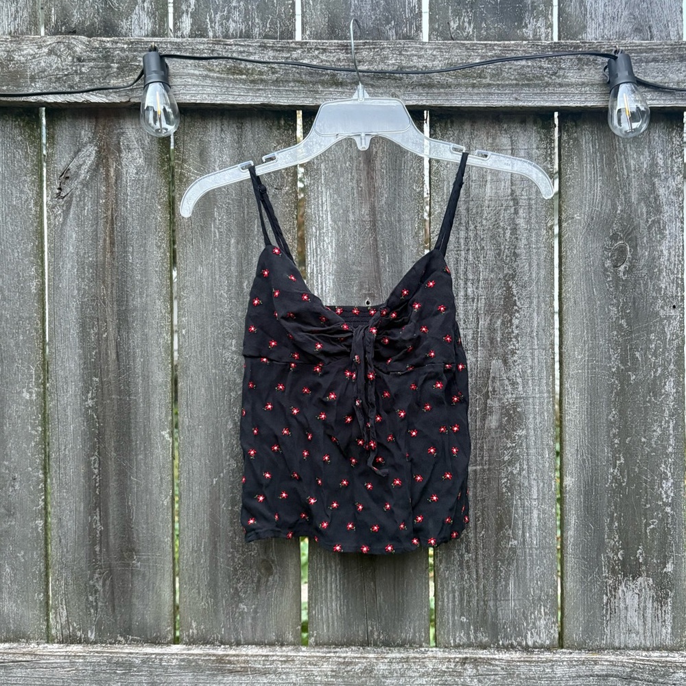 Brandy Melville Tank Top with Red Floral Pattern